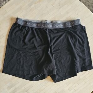 oiselle Black Logo Elastic Waist Boxer Shorts